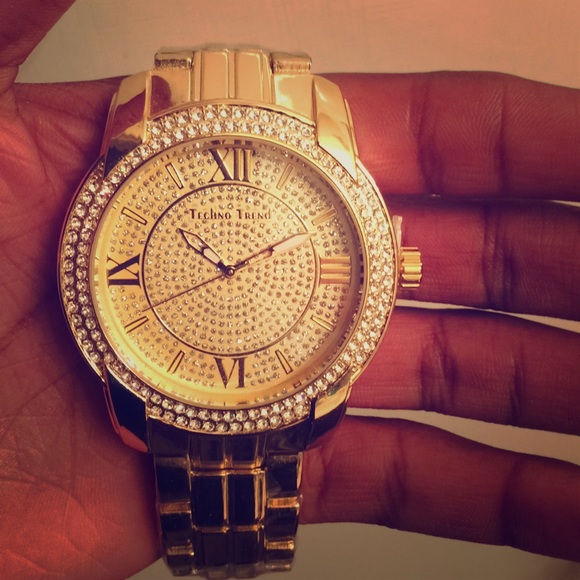 18k Gold Diamond Icy Watch Set – Drip Culture Jewelry Gold Icy Watch